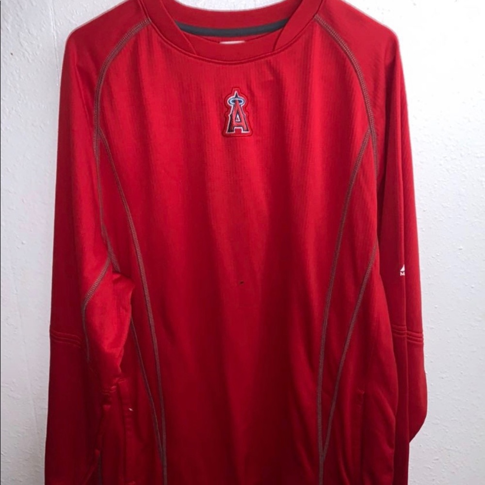 Anaheim angels ON FIELD PRACTICE PULLOVER FLEECE NEW MAJESTIC